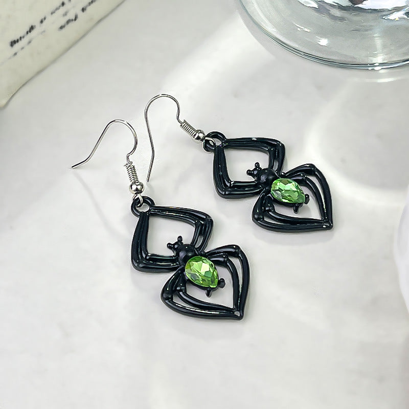 Wholesale Retro Halloween Exaggerated Hollow Spider Earrings